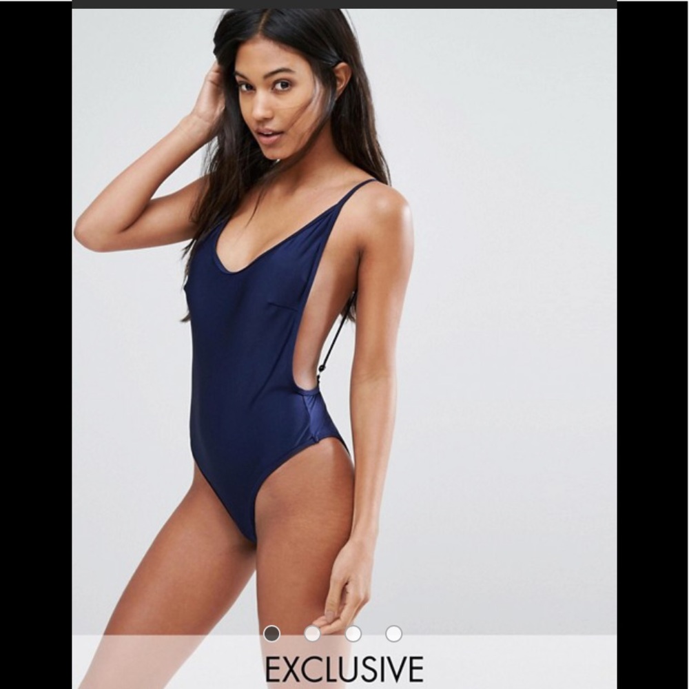 Open-back Navy one piece ASOS